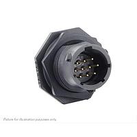 Eaton Souriau-Sunbank UTSX712D10P32 Receptacles Jam nut receptacle & hold down clips,without backshell, with 10 male PCB contacts, IP68/69K in unmated conditions