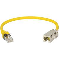 HARTING 09455451509 Cat 6 RJ45 Cat6 to HIFF RJ45 Jack Cable Assembly, FRNC yellow, 1.0m