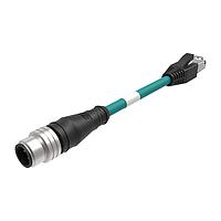 Molex 1300480454 Sensor Cables / Actuator Cables MIC 4P M/MP ST/RJ45 D-CODED 0.5M