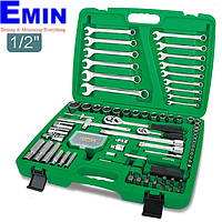 TOPTUL GCAI106B Professional Grade 1/4" & 1/2" DR. Flank Socket Wrench Set (106 pcs)