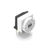 Wurth Elektronik 428427320916 Rotary Switches WS-ROTU Rotry Switch 16Pos Rt Ang dk grey
