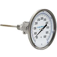 Cole parmer EW-90590-35 Adjustable-Angle Industrial Bimetal Thermometer (10-290°C; 2½”Stem; 3"Dial)