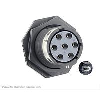 Eaton Souriau-Sunbank UTGX714D7S32 Receptacles Jam nut receptacle & hold down clips,without backshell, with 7 female PCB contacts, IP68/69K in unmated conditions