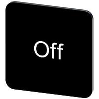 SIEMENS 3SU19000AF160DK0 Labeling Plate, Off INSCR. LABEL, BLACK 22 X 22MM, OFF