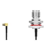 GCT (Global Connector Technology) CAB453RF-0300-A-1-S RF Cable Assemblies MMCX RAd plug2TNC R BH Mt stnlssJck  ORing 3GHz 300mm RG174 Cbl
