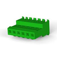 AMP Connectors - TE Connectivity 3-640623-6 Receptacle Assembly FEED THRU W/O TAB 6P green tin 28 AWG
