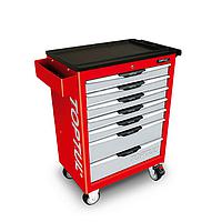 TOPTUL GE-21404 W/7-Drawer Tool Trolley (214 pcs; Red)