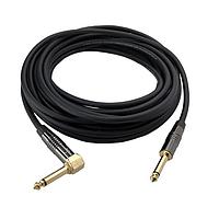 Io Audio Technologies IO-IC109020-T2MCH-R Audio Cable Cable Assembly, 1/4"TS to 1/4"TS RA, Chrome/Gold 90 Degree Connector, Mono, 20'