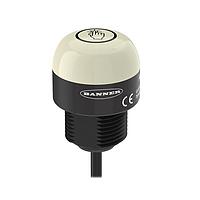 Banner Engineering K30ABT2BYHQP Indicators K30 Series EZ-LIGHT: 2-Color Touch Sensor Gen 2; Momentary Output; Voltage: 12-30 V dc; Housing: Polycarbonate; IP67 IP69K; Output: Bipolar (NO); Colors: Blue - Not Activated, Yellow - Activated; 150 mm (6 in) 5-pin M12 PVC Pigtail QD