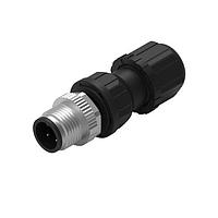 Wurth Elektronik 643712100004 Plugs WRCIRC M12  Screw  Coding A  FA Solder Field Attachable Solder Bucket Straight with Metal Coupling Nut Male connector, polarity 4