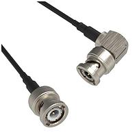 Amphenol RF 095-850-259M100 RF Cable Assemblies BNC Straight Plug to BNC Right Angle Plug RG-174 50 Ohm 1 Meter (39.37 Inches)
