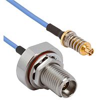 Amphenol SV Microwave FV67SMPM-047-FB292-060 RF Cable Assemblies VITA 67.1/2 SMPM 2.92mm BKHD F 6"Cable