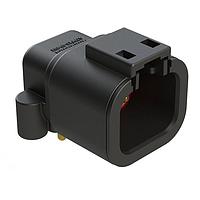 Amphenol SINE Systems ATPF13-4P-BM13 Receptacles 4 Position PCB Receptacle, 90, Tin Plated Contacts, Self-Threading, Black