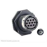 Eaton Souriau-Sunbank UTGX712D10SW32 Receptacles Jam nut receptacle & hold down clips,without backshell, with 10 female PCB contacts, IP68/69K in unmated conditions, keying W