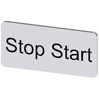 SIEMENS 3SU19000AC810DC0 Labeling Plate, Stop Start INSCR. LABEL,SILV 12.5 X 27MM,STOP START