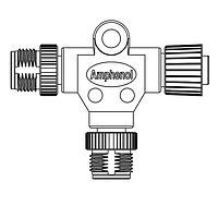 Amphenol LTW PS-050505-MFM-TS001 Circular Metric Connectors M12 CONN T ADAPTOR MFM CON MFM PIN 5PIN