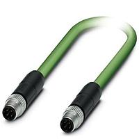 PHOENIX CONTACT 1423710 Ethernet Cables / Networking Cables Network cable PROFINET CAT5 (100 Mbps) EtherCAT<sup> CAT5 (100 Mbps) 4-position PUR/FRNC halogen-free green RAL 6018 shielded (Advanced Shielding Technology) Plug straight M8 / IP67 coding: D on Plug straight M8 / IP67 coding: D cable leng