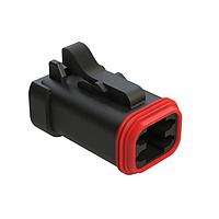 Amphenol SINE Systems AT06-4S-MM01BLK 4-Way 4 Pin Plug w/End Cap & Red. Dia. Seal BLK