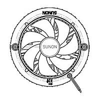 Sunon LA003-015B82DN Fansinks LED Fansink, Cooling Module, 86x40.4mm Round, 12VDC, 0.34W, 16.5dBA, Vapo