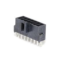 Molex 105312-1214 Shrouded NanoFit Hdr Vt 14Ckt DR SldrClip Blk 15Au