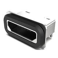 GCT (Global Connector Technology) USB3505-30-A PCB Top Mount Micro B Skt, Top Mount-SMT, R/A, 30u", With Peg, T&R, IP67