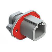 Amphenol SINE Systems ATP04-4P-PM08GEC 4-Way 4 Pin Rcpt Screw Pnl Mnt W/Gasket Cap Gr