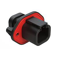 Amphenol SINE Systems ATP04-4P-PM07GEC 4-Way 4 Pin Rcpt Screw Pnl Mnt W/Gasket Cap Bl