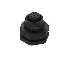 Wurth Elektronik 643120100408 Receptacles WRCIRC M12  Screw  Coding A   Panel Solder Bucket Plastic with Front Panel Nut M16  Female connector, polarity 8