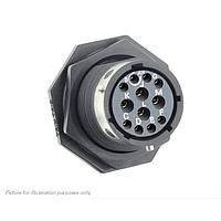 Eaton Souriau-Sunbank UTGX714D12SX Receptacles Jam nut receptacle, without backshell, with 12 female PCB contacts, IP68/69K in unmated conditions, keying X