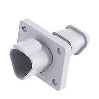 Amphenol SINE Systems AT04-3P-LE08 3-Way 3 Pos Rcpt Fng Mnt Conn Pin Gry w/endcp