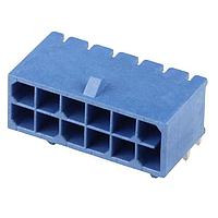 Molex 212528-1032 PCB Receptacle Micro-Fit+ Versa Color RA Header Thru Hole  Dual Row 10 Ckts  (Au) GloWire Blu