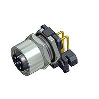 Amphenol CONEC 43-01199 Right Angle 5P R/A PCB W/GND M12 BACK MNT SCKT