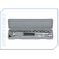 Crossman 99-057 17 Pcs. 1/2 inch Drive Metric Socket Set ( 13 drive sockets 6 point 8-24 mm, 4 drives)