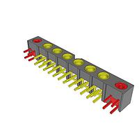 Samtec GRF1-J-P-06-E-RA-TH1-E Multi-Port Connectors 5.00 mm 50 Ohm Ganged Micro-Miniature RF Jack