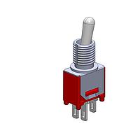 Mountain Switch 108-2MS1T2B3M1QE-EVX Toggle Switch SPDT ON-ON SOLDER
