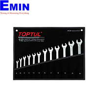 TOPTUL GPAN1201 Standard Combination Wrench Set - POUCH BAG - BLACK (75° 12 PCS ( 8-22mm))