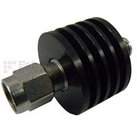 Fairview  SA6S5W-06  6 dB Fixed Attenuator SMA Male To SMA Female Up To 6 GHz Rated To 5 Watts With Black Aluminum Heatsink Body