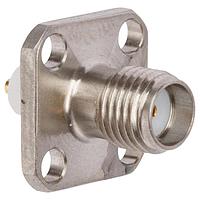 Amphenol RF 901-9839 Connectors SMA PANEL JACK 4 HOLE FLANGE