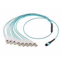 Molex 1062836376 Fiber Optic Cable Assemblies QSFP-DD MPO-to-(8) LCD Uni JMPR ASSY 50/125um 3mm Multi 16 Fiber OM3 3.0m Aqua
