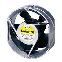 Sanyo Denki 109L1712M501 Axial DC Axial Fan, 172x51mm Round, 12VDC, Long Life, Ribless, Tachometer