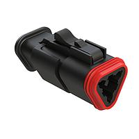 Amphenol SINE Systems AT06-3S-SR02BLK 3-Way Plug 3-Way RD Seal Strain Relief Black