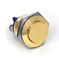 E-Switch PV2S640BB-MO1 Anti-Vandal Switches Anti-Vandal Pushbutton Switch Domed Actuator, Screw Terminal, Off-(On), 2A 36VDC, Brushed Stainless Body and Actuator, Silver Contact Material, Power Symbol, IP65,  4 N