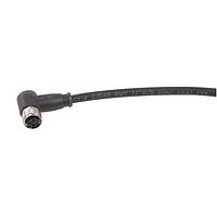 HARTING 2134A000390030 Sensor Cables / Actuator Cables M8 A-code Single Ended Overmolded Cable Assembly, 3pin, angled female, Black, w/ LED, 3.0m