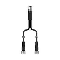 Banner Engineering S15YA24-M124-M124-0.2M Splitter S15Y Series: Slimline Splitter; 4-pin Male M12 A Code; 2x 4-pin Female M12 A Code 0.2 m Cables; Pin 4 output on 4, Pin 2 output on Pin 2 on HR