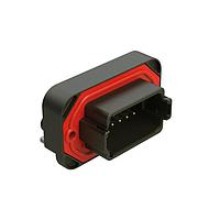 Amphenol SINE Systems AT13-12PB-BM04 Connectors RA Flng Mnt PCB Rcpt 12POS Blk Tin Cont B