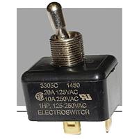 Electroswitch 3301D Toggle Switches 20A SPDT, On-None-On 6" Wire Leads, IP67