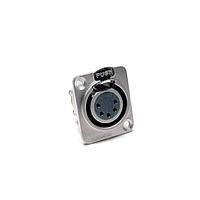 Amphenol SINE Systems AX5FD XLR Connectors 5 Pole XLR Female Chassis Mount Standard Machined Contacts Nickel Finish