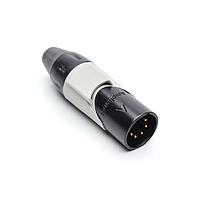 Amphenol Audio AX5MB8M-AU Cable Connectors 5P PIN M PLUG BLKGLD W GRY MRK SLV