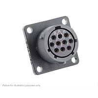 Eaton Souriau-Sunbank UTSX012E10S Receptacles Square flange receptacle, without backshell, with 10 female solder contacts, IP68/69K in unmated conditions