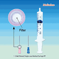 DaiHan DM.Syr3075 Syringe, Filter Needle, Luer Tip, 20/1ml, 18G, PP의료용 필터주사기
